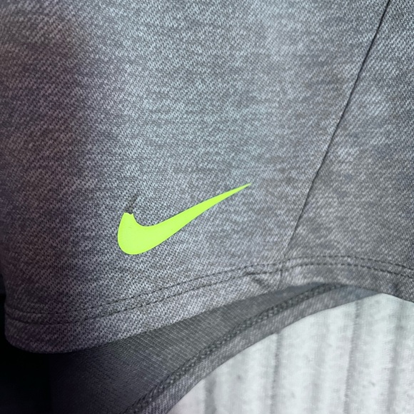 Nike Women's Athletic Shorts in Gray with Neon Green Accents - Picture 2 of 5